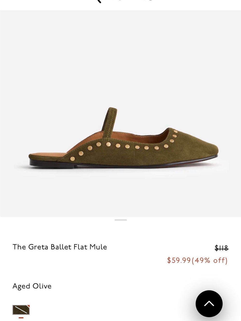Madewell Suede Ballet Flat Mule with Gold Studs - Picture 2 of 7